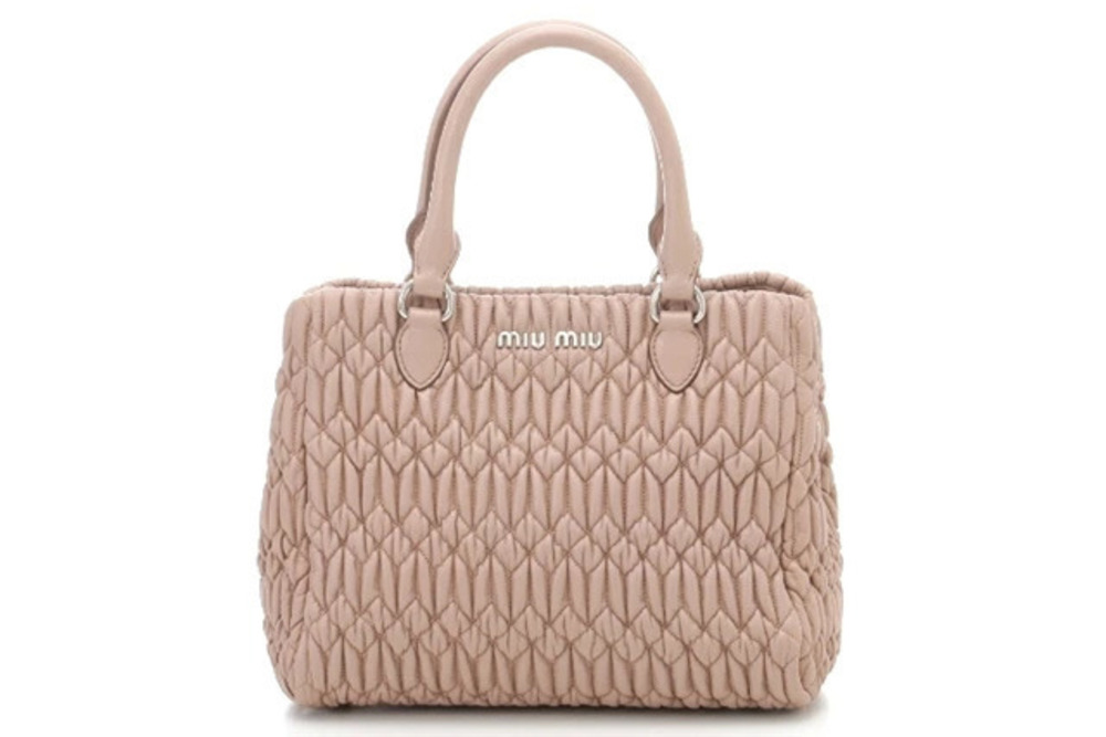 Miu Miu Bag Handbag Nappa Crystal Pink Beige Cream